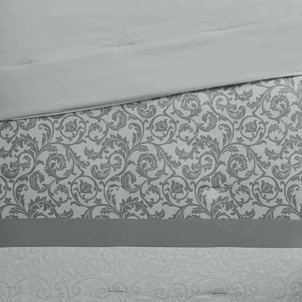 NEW King 510 Design Ramsey Embroidered 8-piece Comforter Set